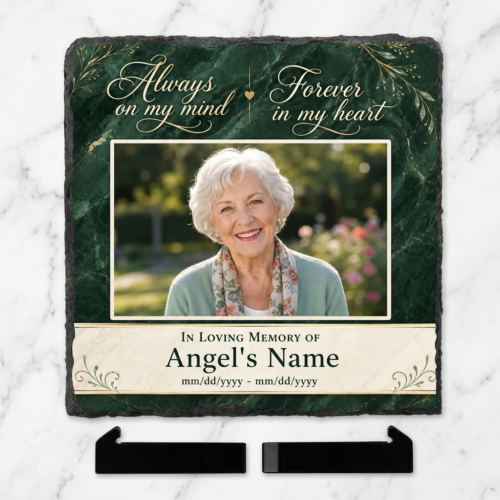 Personalized Memorial Photo Slate Stone – In Loving Memory Bereavement Gift - Image 3