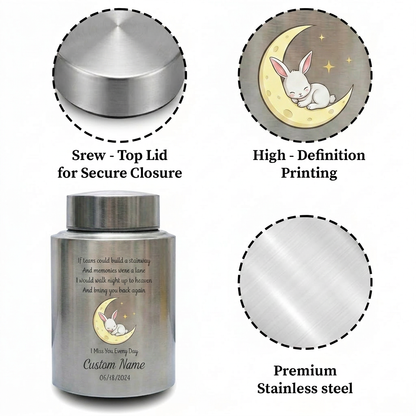Personalized Angel Baby Stairway To Heaven Poem Stainless Steel Cremation Urn For Human Ashes, Infant Loss Grieving Parent Sympathy, Memorial Keepsake Urn, Memorial Gift, In Loving Memory - Image 3