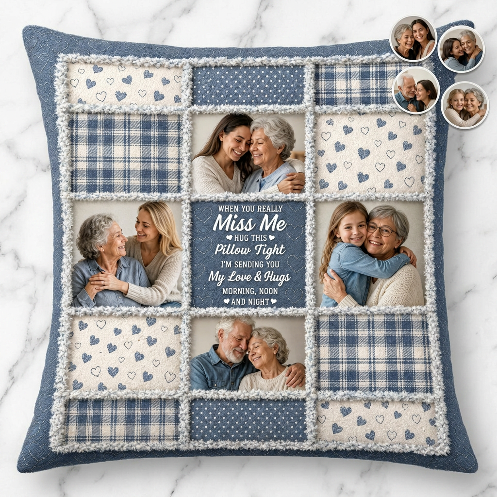 Personalized Photo Hug Pillow When You Really Miss Me Long Distance Family Keepsake Gift - Image 3