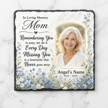Personalized Mom Memorial Slate Garden Stone With Photo for Loss of Mom Gift - Image 3