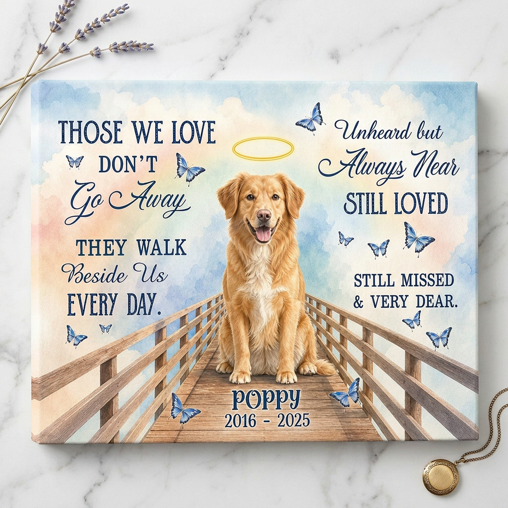 Personalized Pet Memorial Wall Canvas with Photo, Name & Years - Dog Loss Sympathy Gift - Image 3