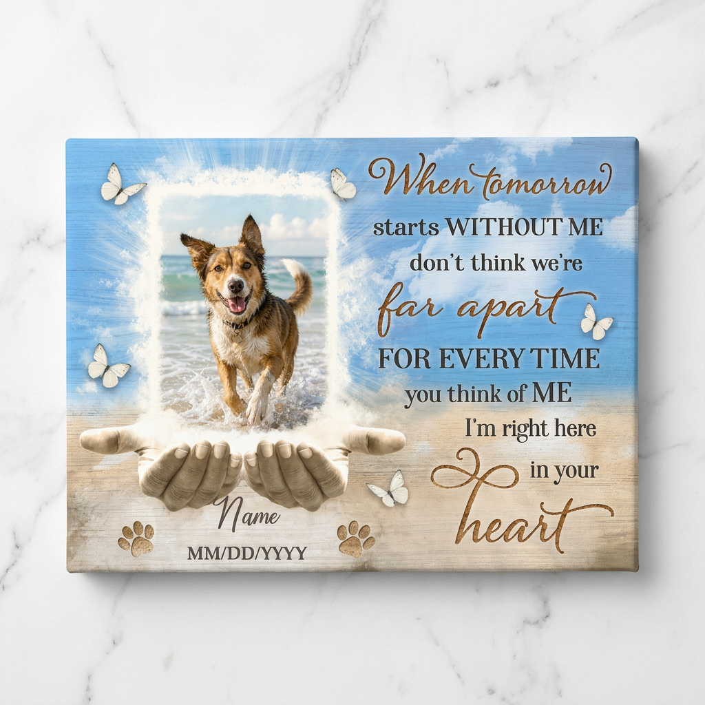 Personalized Dog Memorial Canvas Wall Art, Remembrance Gift for Dog Loss - Image 3