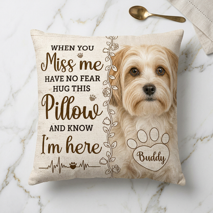 Personalized Pet Memorial Photo Pillow, Custom Dog Name Throw Pillow, Dog Loss Sympathy Gift - Image 3