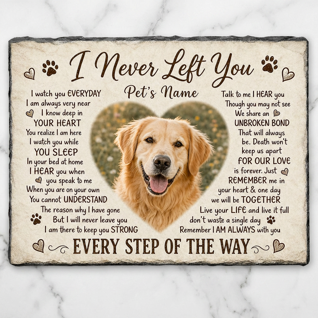 Personalized Pet Memorial Garden Stone with Photo – Dog Loss Remembrance Plaque - Image 3