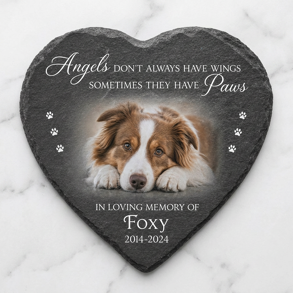 Personalized Pet Memorial Garden Stone – Custom Heart Dog Loss Grave Marker Gift - Image 3