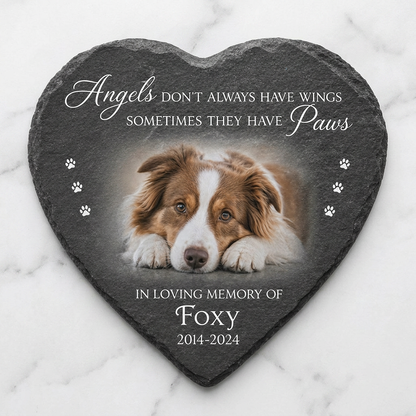 Personalized Pet Memorial Garden Stone – Custom Heart Dog Loss Grave Marker Gift - Image 3