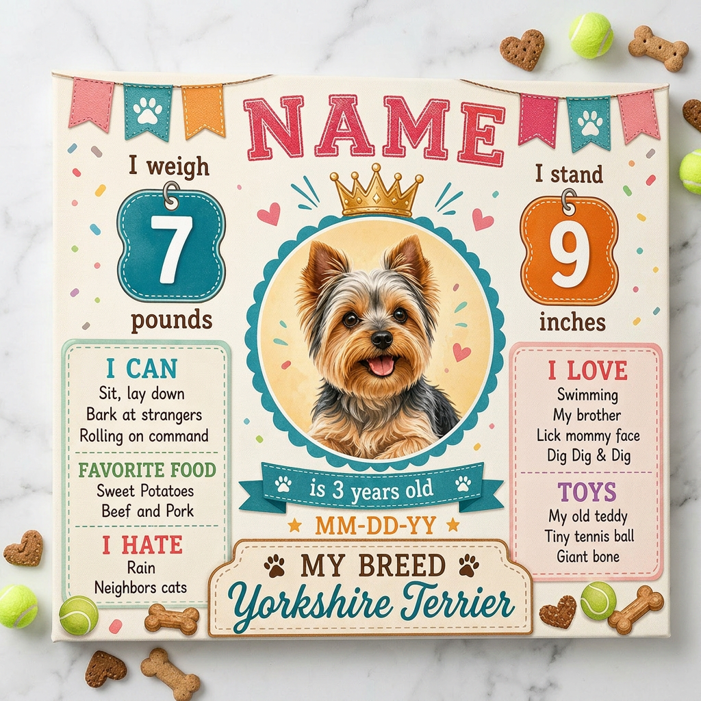 Personalized Dog Birthday Canvas – Custom First Birthday Gift for Pet Owners - Image 3