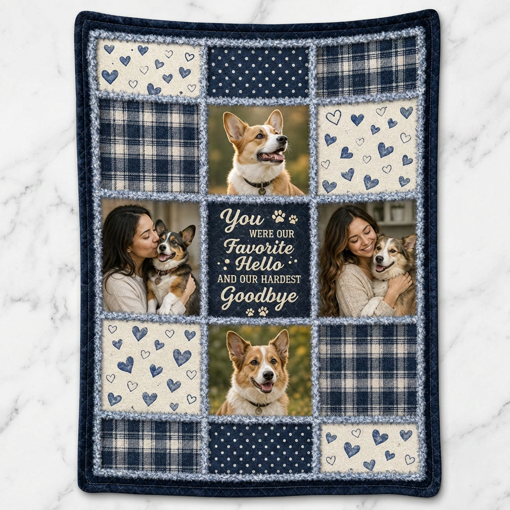 Personalized Pet Memorial Photo Fleece Blanket - Dog Loss Remembrance Sympathy Gift for Pet Owners - Image 3