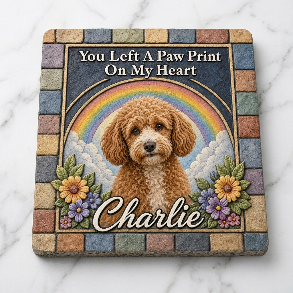 Personalized Pet Memorial Garden Stone with Photo – Dog Loss Sympathy Gift - Image 3