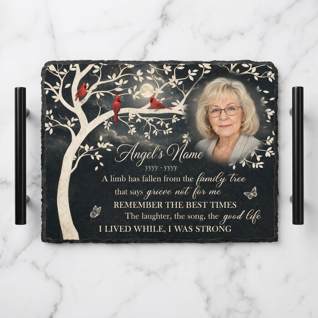 Personalized A Limb Has Fallen Memorial Garden Stone Custom Photo – Sympathy Gift - Image 3