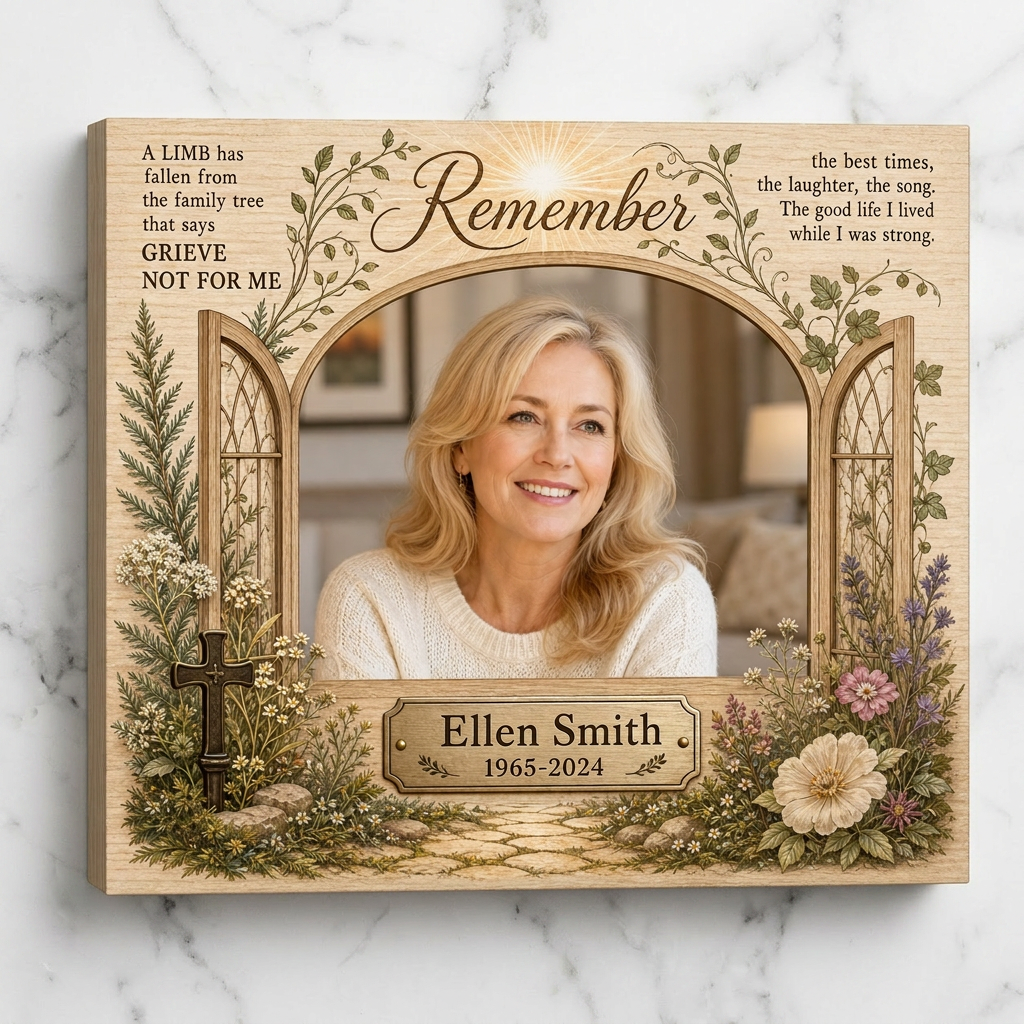 Personalized Memorial Wall Canvas Tree Remembrance Photo Sympathy Gift for Loss of Loved One - Image 3