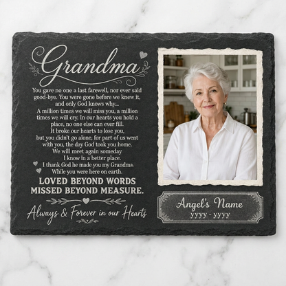 Personalized Grandma Memorial Garden Stone – You Gave No One Last Farewell Slate Gift - Image 3