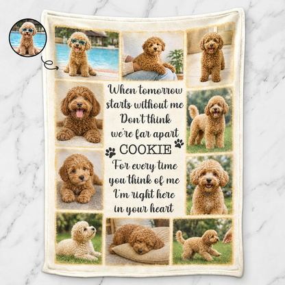 Personalized Pet Memorial Photo Collage Fleece Blanket - Dog Remembrance Gift for Loss of Pet - Image 3