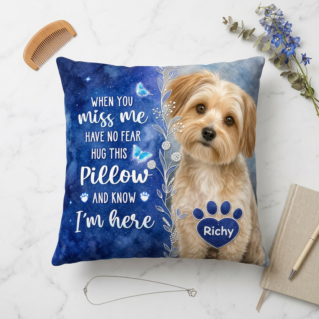 Personalized Pet Memorial Photo Pillow All Over Printed - Dog Remembrance Sympathy Gift for Pet Owners - Image 3