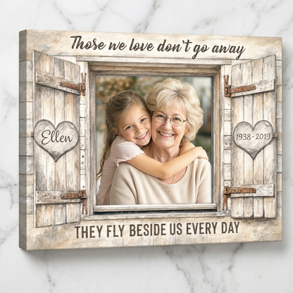 Personalized Memorial Photo Canvas Wall Art, Sympathy Gift for Grandmother - Image 3