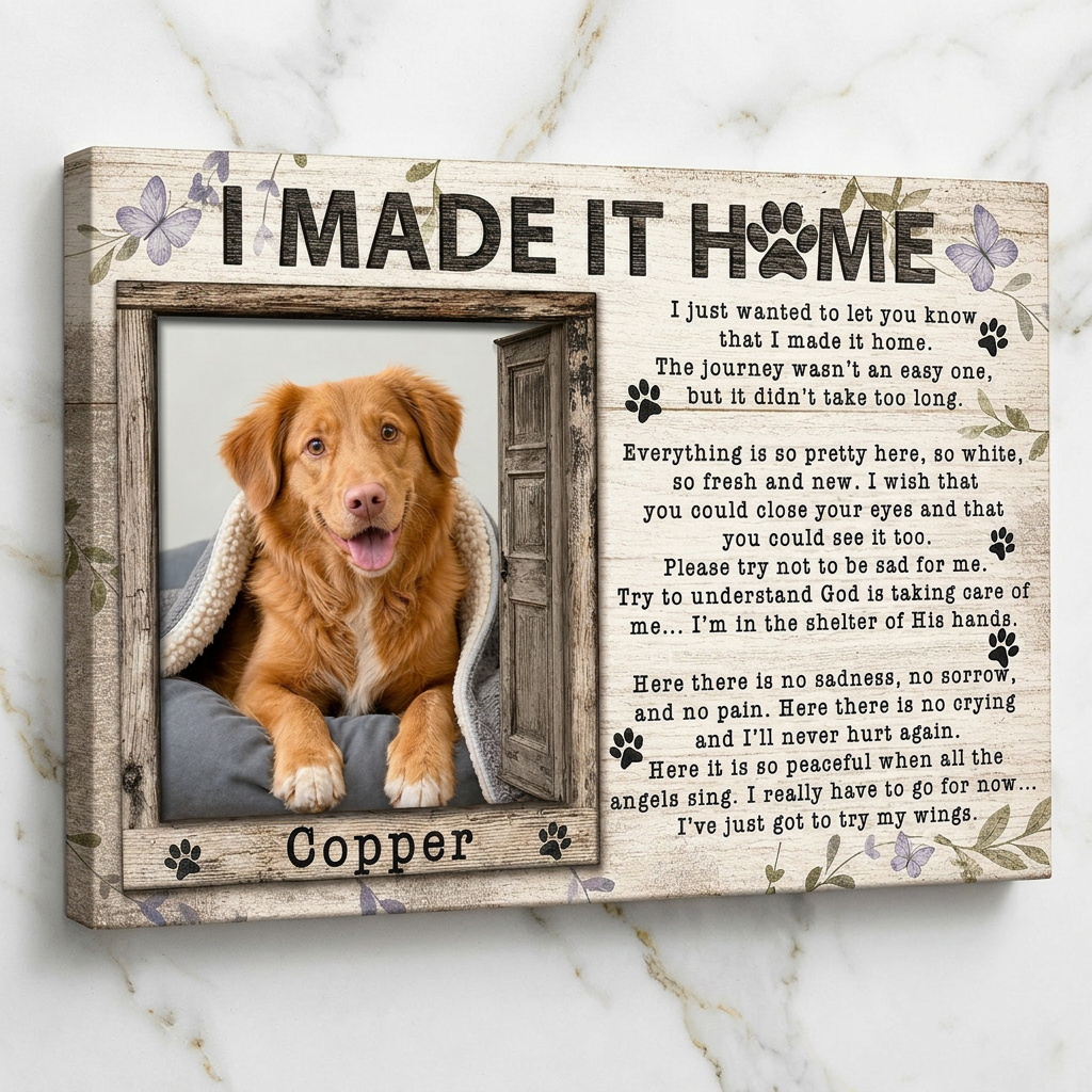 Personalized Dog Memorial Canvas, Custom Photo & Name Wall Canvas, Pet Loss Sympathy Gift - Image 3