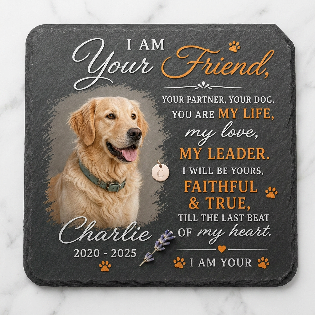 Personalized Dog Memorial Garden Stone with Photo – Pet Loss Remembrance Gift - Image 3