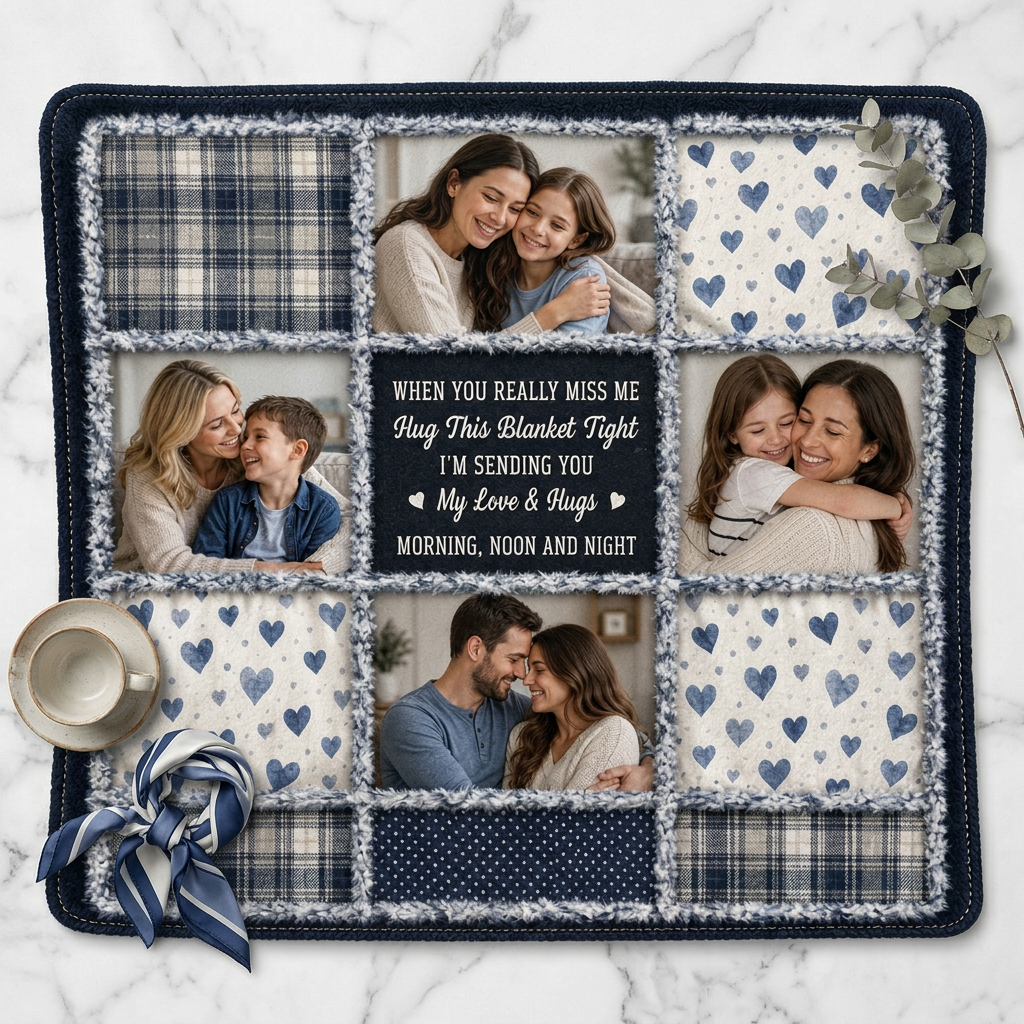 Personalized Photo Collage Memorial Fleece Blanket - When You Really Miss Me Family Gift - Image 3
