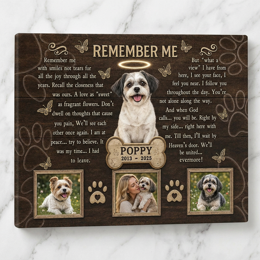Personalized Pet Memorial Wall Canvas - Custom Dog Photo Remembrance Gift for Pet Loss - Image 3