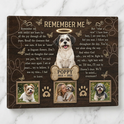 Personalized Pet Memorial Wall Canvas - Custom Dog Photo Remembrance Gift for Pet Loss - Image 3