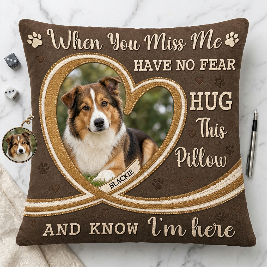 Personalized Pet Memorial Photo Pillow, Custom Dog Loss Remembrance & Sympathy Throw Pillow - Image 3