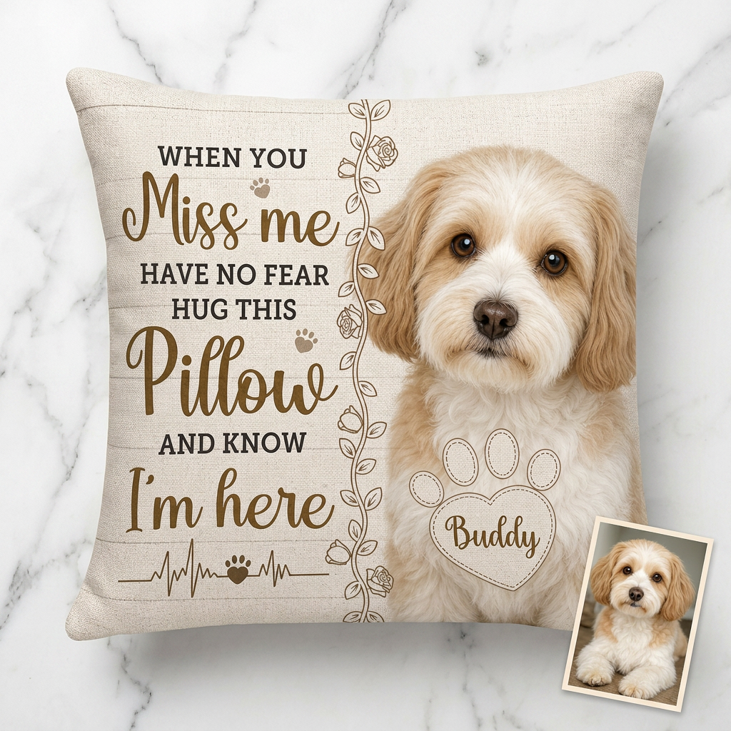 Personalized Pet Memorial Photo Pillow - Dog Loss Sympathy Gift for Pet Owners & Dog Lovers - Image 3