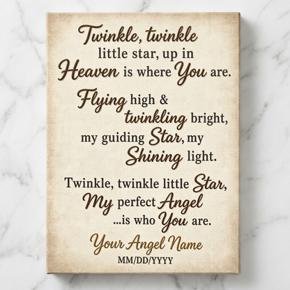 Personalized My Little Angel Memorial Wall Canvas for Infant Loss Remembrance Gift - Image 3