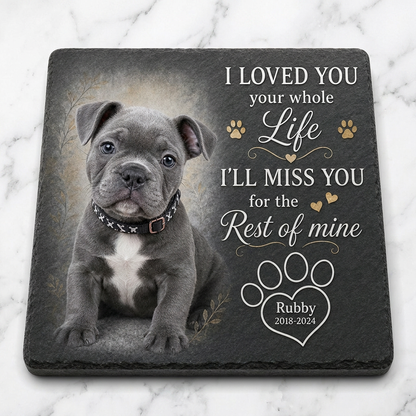 Personalized Pet Memorial Garden Stone – Custom Dog Photo Plaque for Pet Loss - Image 3