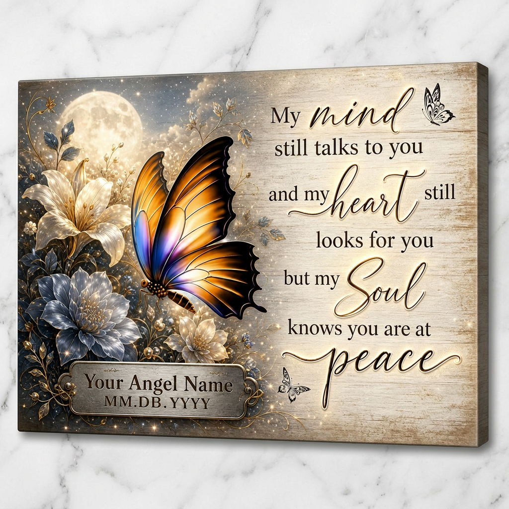 Personalized Memorial Butterfly Canvas Wall Art Sympathy Gift for Loss of Loved One - Image 3