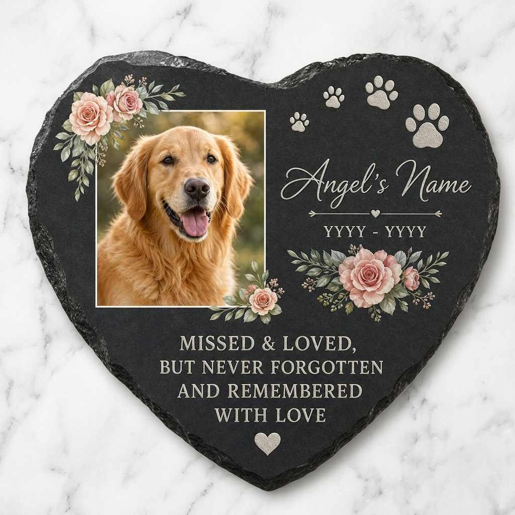 Personalized Dog Photo Memorial Garden Stone – Pet Loss Remembrance Gift - Image 3