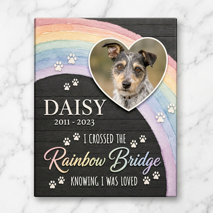 Personalized Pet Memorial Wall Canvas Rainbow Bridge Dog Loss Gift Sign - Image 3