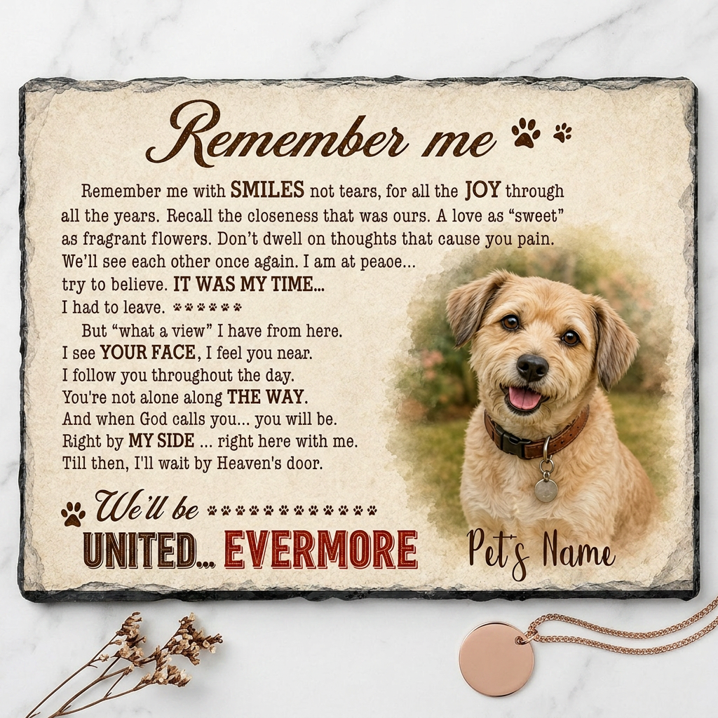 Personalized Dog Memorial Garden Stone – Custom Pet Photo Slate for Pet Loss - Image 3
