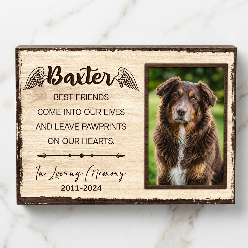 Custom Pet Memorial Canvas – Personalized Dog Loss Gift with Photo and Name - Image 3