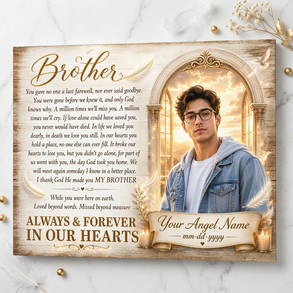 Personalized Brother Memorial Wall Canvas – Sympathy Gift for Loss of Brother - Image 3