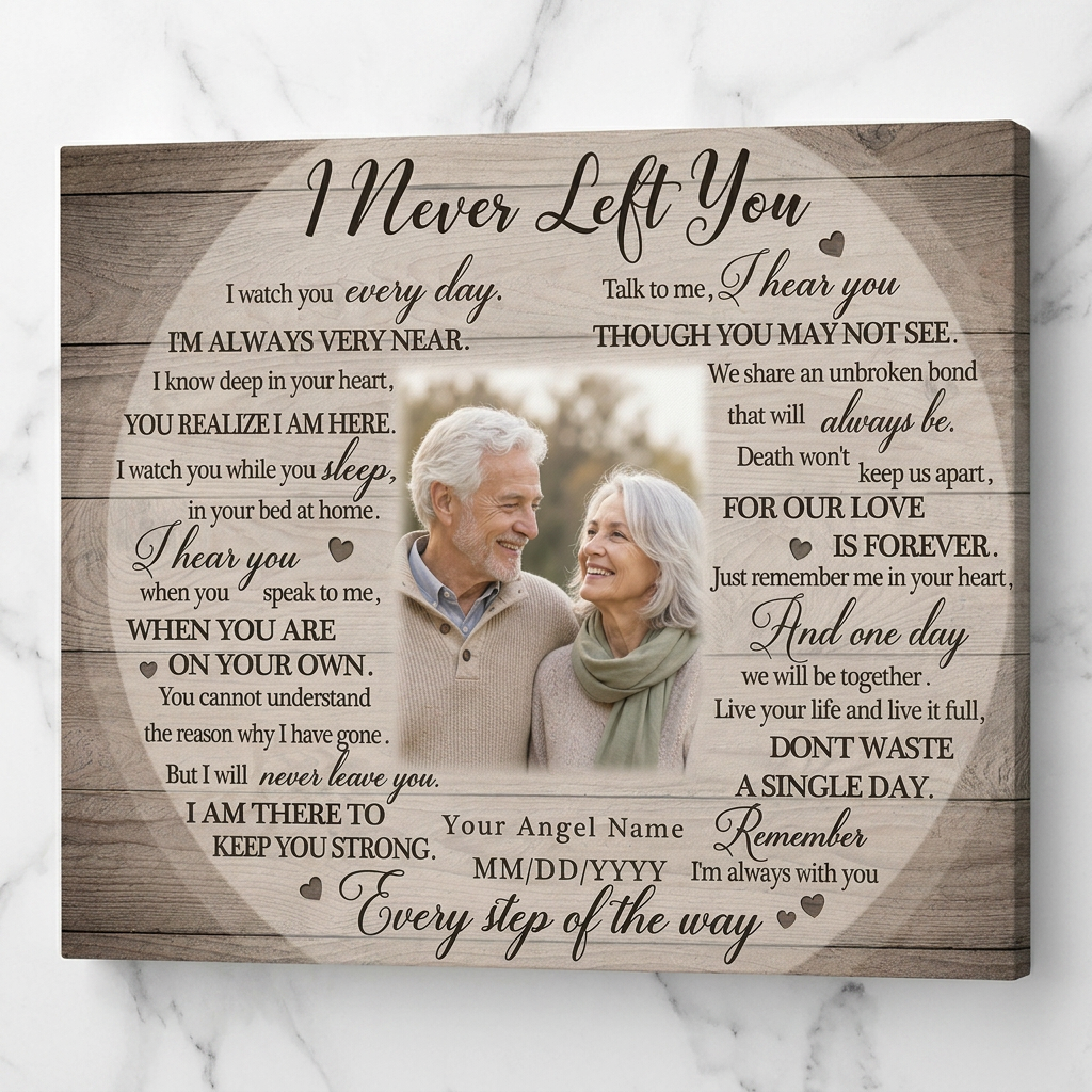 Personalized Memorial Photo Wall Canvas I Never Left You Loss of Loved One Remembrance Gift - Image 3