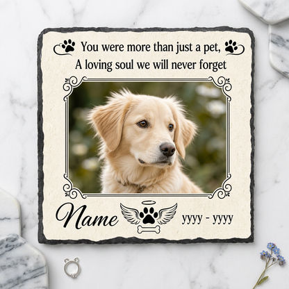 Personalized Pet Memorial Garden Stone – Custom Photo Slate Dog Loss Keepsake - Image 3