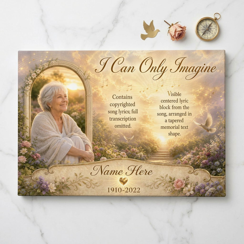 Personalized Memorial Wall Canvas I Can Only Imagine Photo Sympathy Gift for Loss of Loved One - Image 3