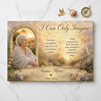Personalized Memorial Wall Canvas I Can Only Imagine Photo Sympathy Gift for Loss of Loved One - Image 3