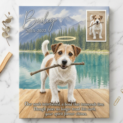 Personalized Dog Memorial Canvas Wall Art Custom Pet Loss Portrait Photo Gift - Image 3
