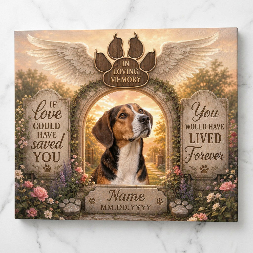 Personalized Dog Memorial Canvas Wall Art – Custom Pet Photo Sympathy Gift - Image 3