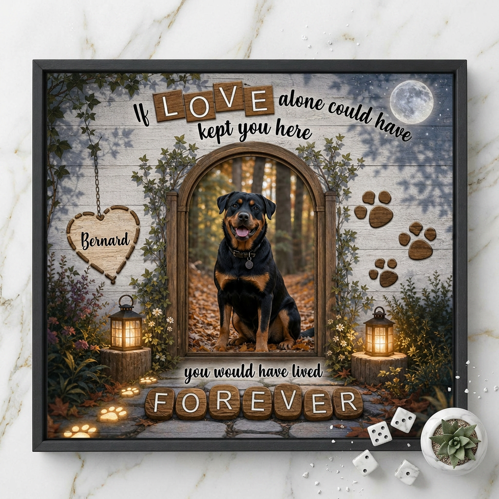 Personalized Dog Memorial Wall Canvas – If Love Alone Pet Loss Remembrance Gift - Image 3