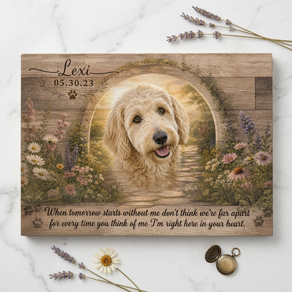 Personalized Dog Memorial Wall Canvas with Photo, Name and Date – Pet Loss Gift - Image 3