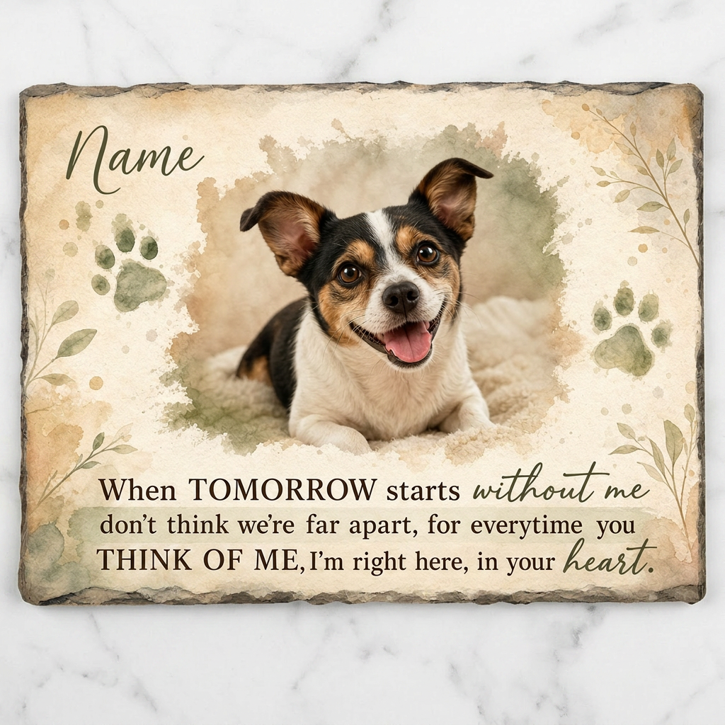 Personalized Dog Memorial Garden Stone With Photo, Pet Loss Sympathy Gift - Image 3