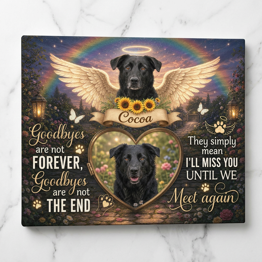 Personalized Dog Memorial Canvas Wall Art with Photo - Pet Loss Remembrance Gift - Image 3