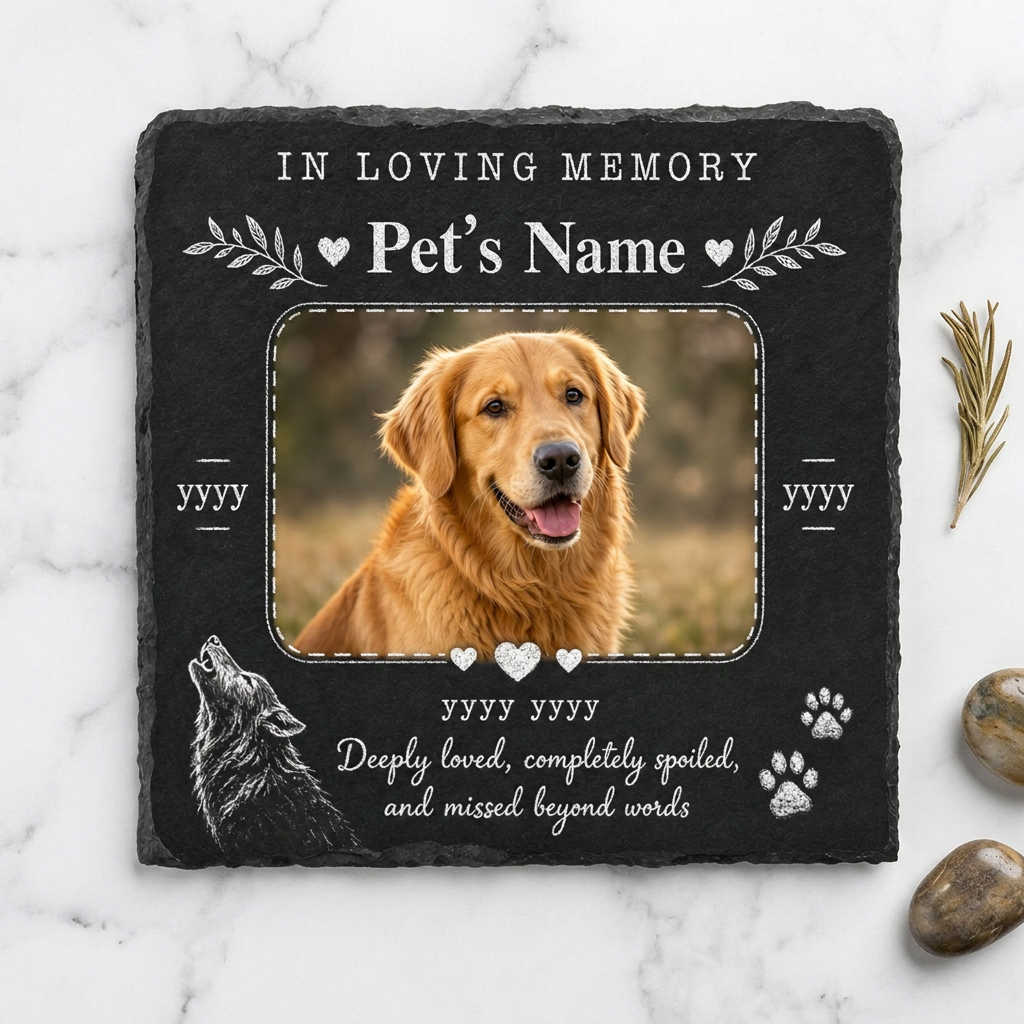 Personalized Pet Photo Memorial Garden Stone - Dog Loss Grave Decoration Gift - Image 3