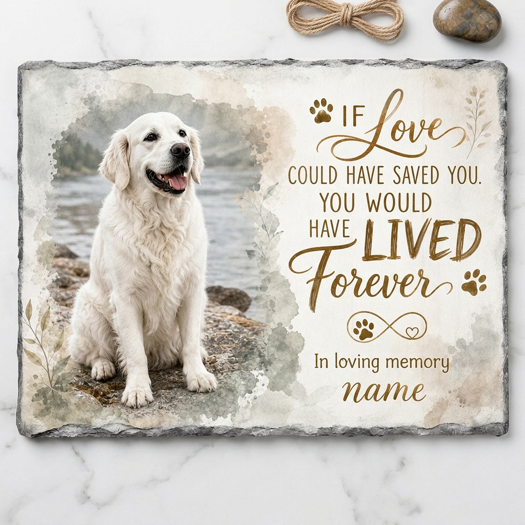 Personalized Dog Memorial Garden Stone Rectangle Slate Plaque – Pet Loss Gift - Image 3