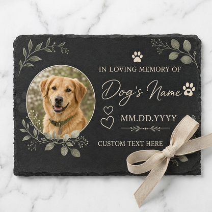 Personalized Pet Memorial Slate Plaque with Photo, Dog Remembrance Garden Stone - Image 3