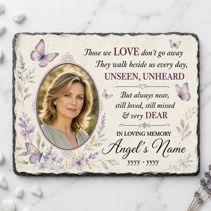 Personalized Parents Memorial Photo Slate Stone – Sympathy Gift for Loss - Image 3