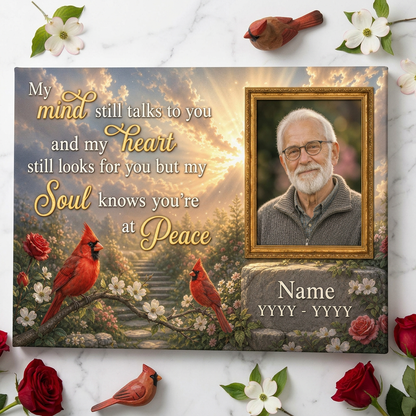 Personalized Memorial Cardinal Wall Canvas for Loss of Loved One Sympathy Remembrance Gift - Image 3
