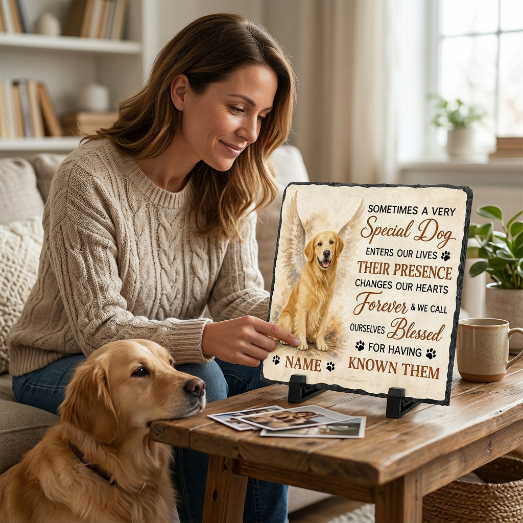 Personalized Sometimes A Very Special Dog Memorial Slate Plaque – Pet Loss Gift - Image 4